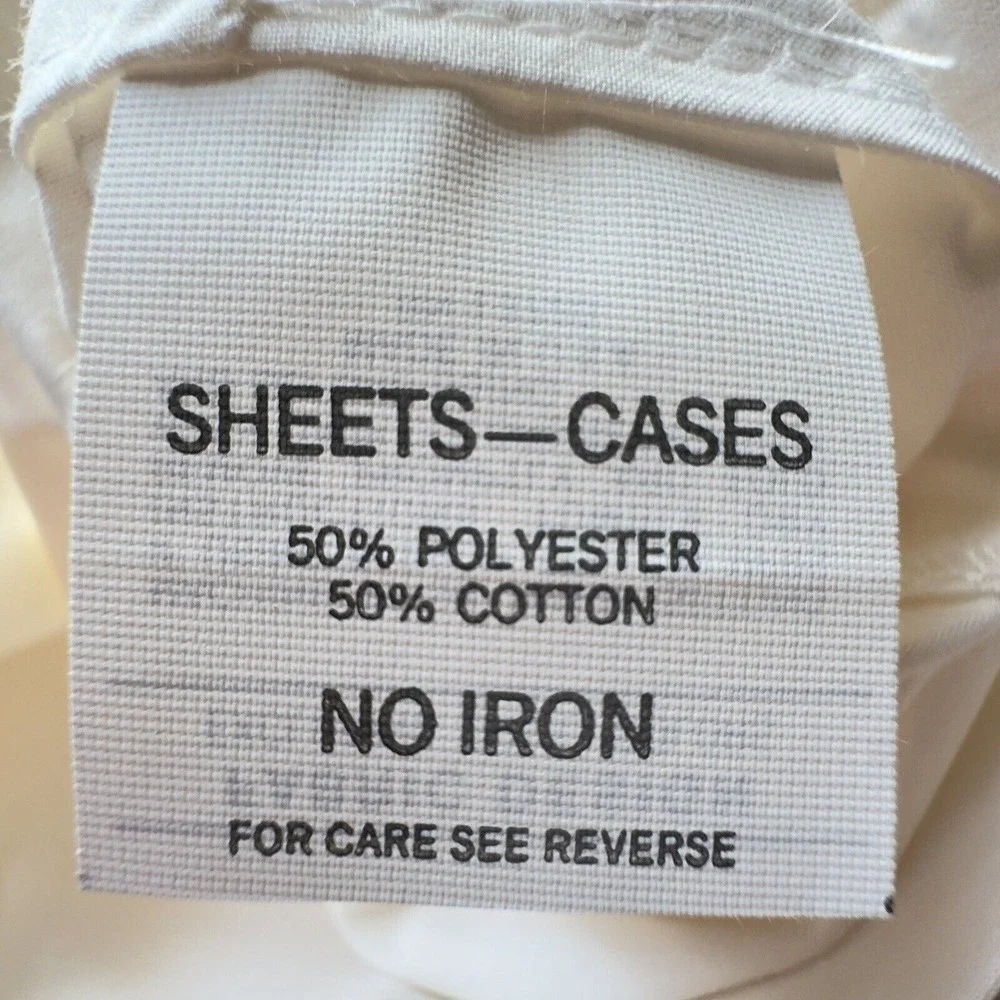 VTG Fabric Design KING Sheets-Cases Flat, 2 Pillowcases, Bone, Cotton Blend NOS‎